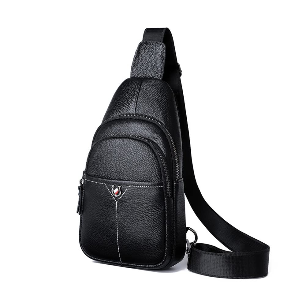 Whatna Natural Cowhide Leather Shoulder Crossbody Chest Reversible Left or Right Genuine Thick 4494 Men's Bag, Bag, One-Shoulder Bag, Attachment,
