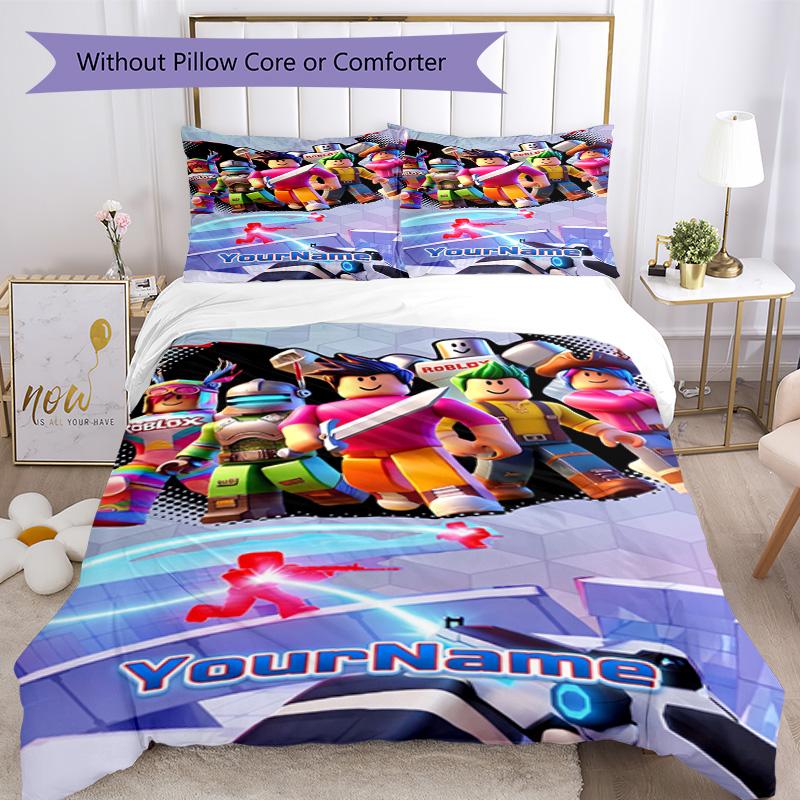 Roblox 383 Customize Your Name Bedding Set Breathable Duvet Cover with Pillowcases Home Decoration Birthday Gift