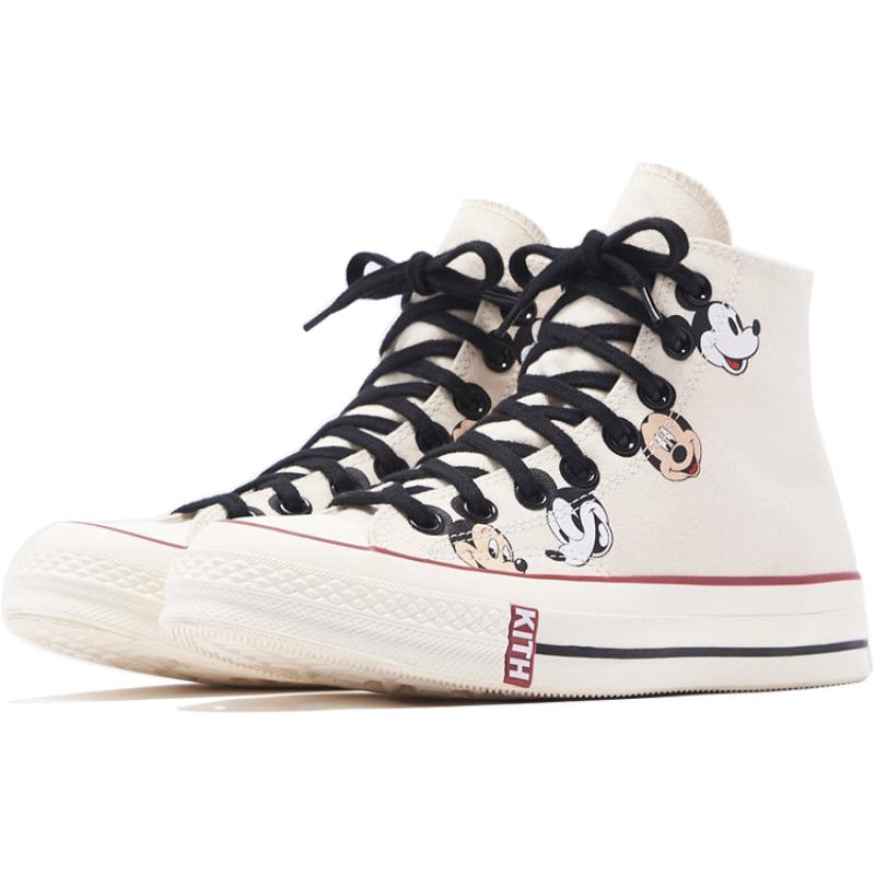 KITH X Disney X Converse Chuck 1970s Hi Mickey Mouse Collection Comfortable & Stylish High-Top Canvas Shoes Unisex White