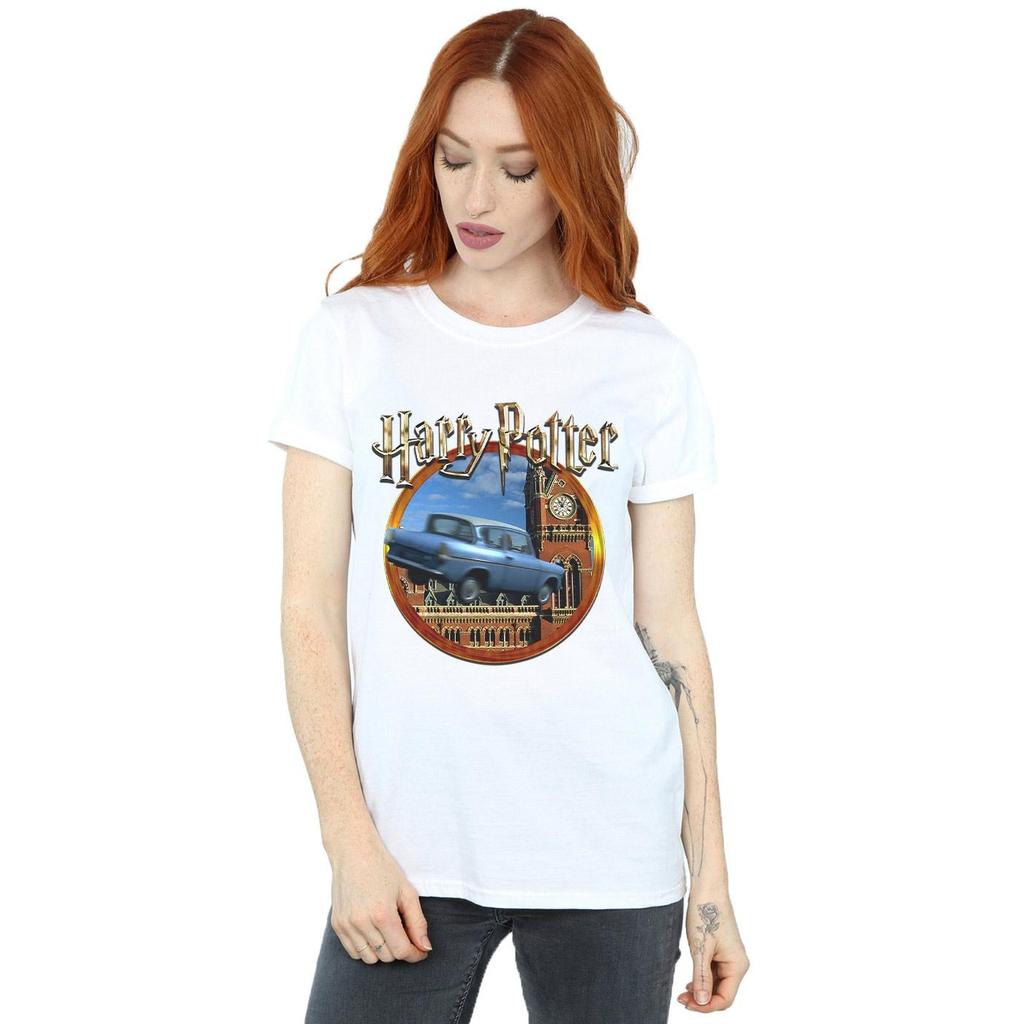 Harry Potter Womens/Ladies Flying Car Cotton Boyfriend T-Shirt