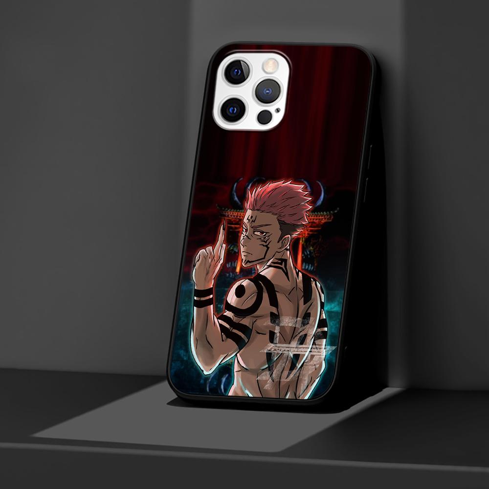 Anime Jujutsu Kaisen Case for iPhone 14 11 13 Pro Max 12 Mini XR 7 8 Plus SE 2020 XS 6 6S + Coque Black Soft Phone Bag Cover