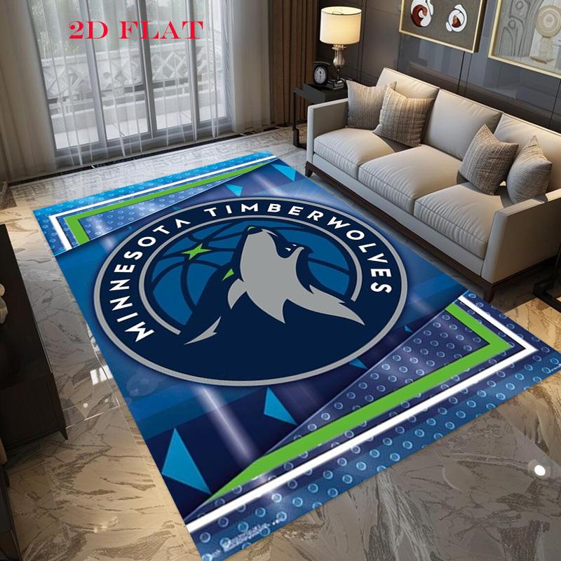 Titleminnesota Timberwolves Logo Printtitle Carpet Floor Mats Living Room And Bedroom Mats Protective Pad Office Chair Cushion Doormat
