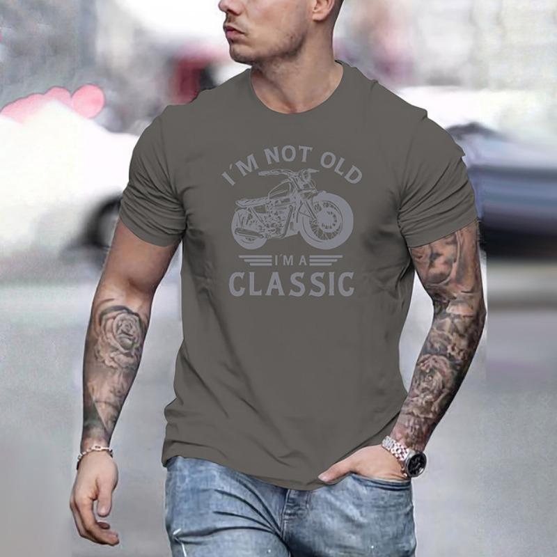 Vintage Μοτοσυκλέτα Γραφικό Μπλουζάκι Κλασικό Δεν Είμαι Γέρος Εκτύπωση Γραμμάτων Κοντομάνικο Τοπ 2024 Μεγάλο Μέγεθος Καθημερινά Ανδρικά Ρούχα