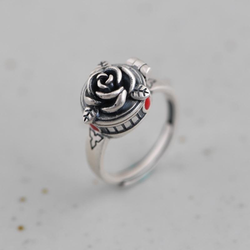 Retro Unique Fashion Ring Silver Color Design Carving Rose Patterns Wedding Anniversary Engagement Women Jewelry