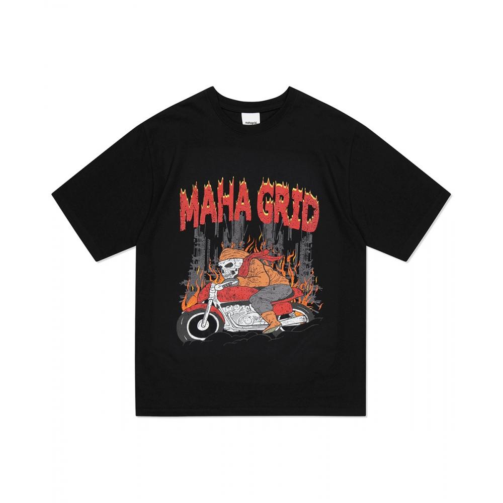

БАЙКЕРСКАЯ ФУТБОЛКА MAHAGRID SKELETON BLACKMG2DMMT525A