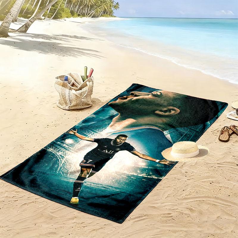 Kylian Mbappé Vibes Beach Towel, Large Soft Quick Dry Towel for Beach Camping Swimming
