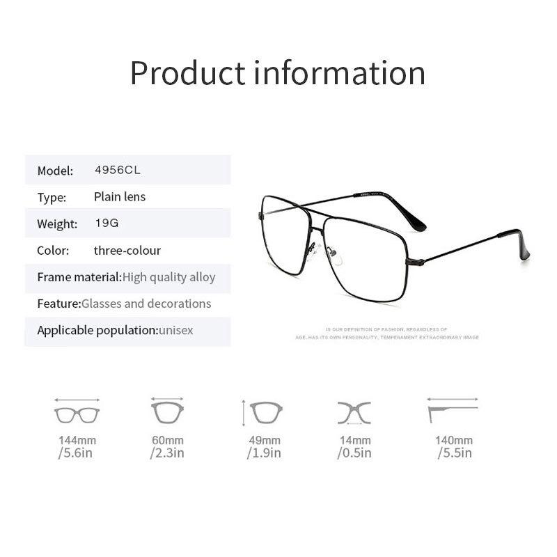 Ultralight Unisex Clear Glasses Oversized Frame Anti-blue Light Transparent Eyewear Flat Mirror Eyeglass for Women