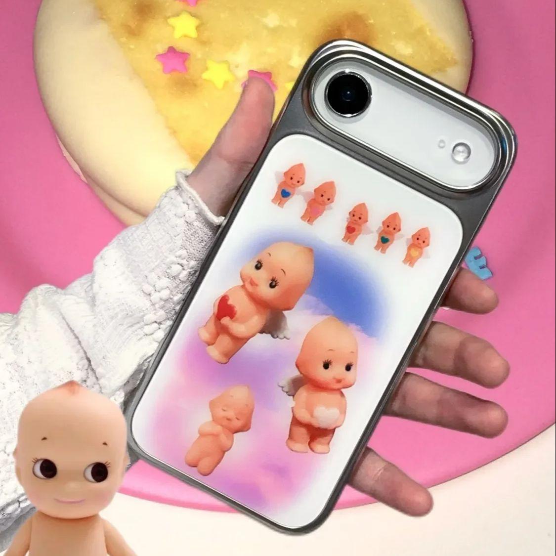 

Korean Ins Ancient Dreamy Angel Baby Girl Phone Case for iPhone 17 16e 16 15 14 13 12 11 Pro Max X XR Air Plus Luxury Clear Soft iPhone 12