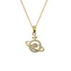 1 Pcs Premium Sense Women's Accessories Pieces Copper Microset Zirconia Planet Pendant Necklace Simple Fashion Jewelry