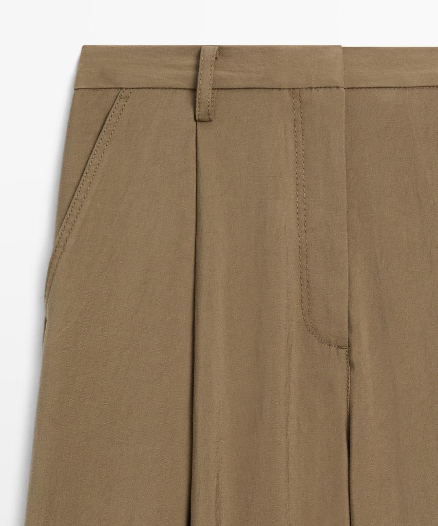 Masimodutti Crop Wide Leg Fluid Pants