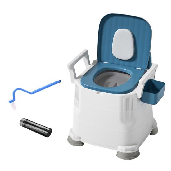 Přenosná kempingová toaleta se širokým sedátkem pro starší dospělé Snadno se čistí Stabilní přenosná mobilní toaleta pro vnitřní venkovní kempování