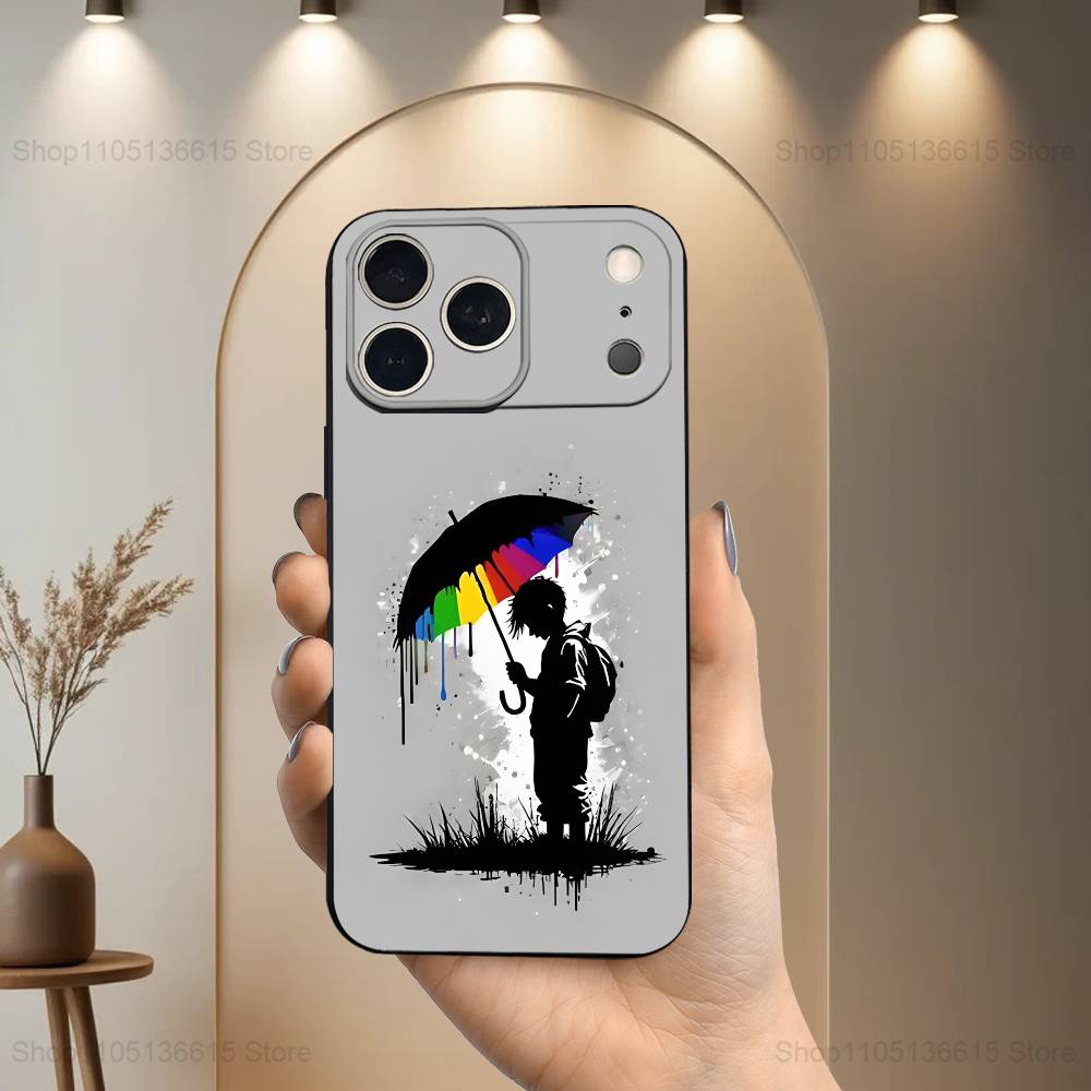 Graffiti Art B-Banksy S-Street Case For iPhone 12,14,15,16,17,13,11,X,Mini,Plus,Pro Max,8,7,XR,SE,XS,Soft Silicone Black