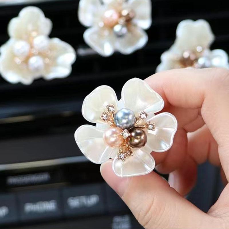 Car Interior Pearl Flower Vent Perfume Gift