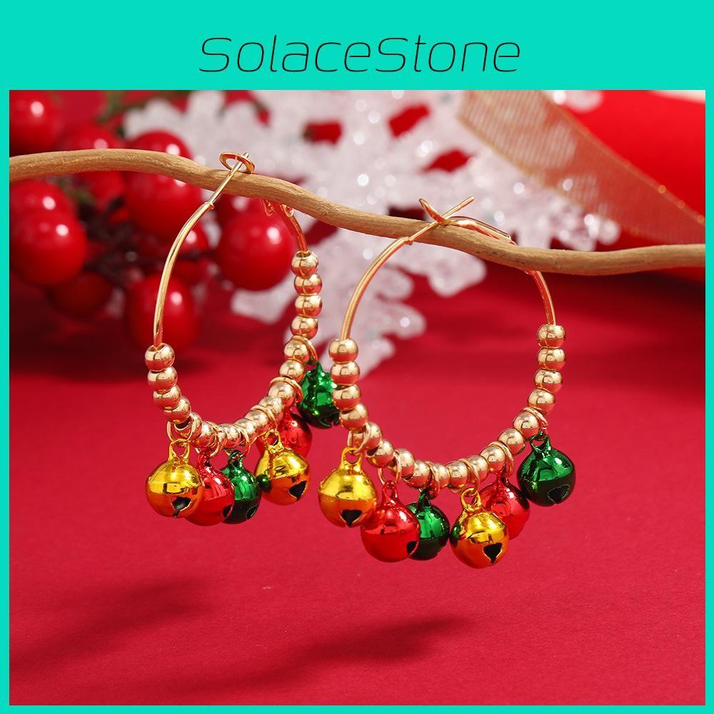 Party Christmas Earrings With Snowflake Bell For Women Holiday Accessory Gift