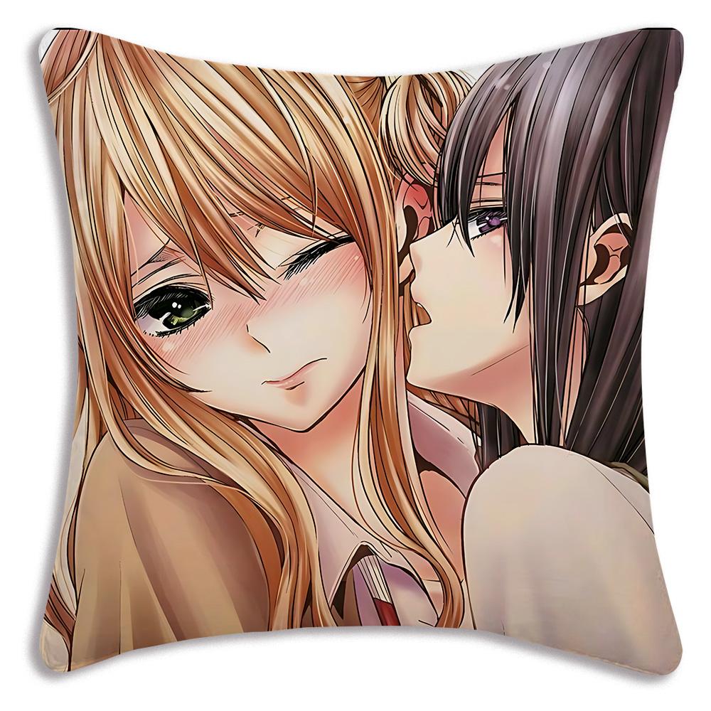 Cute GL Anime C-Citrus Hot Pillow Covers Cartoon Sofa Decorative Home Double-sided Printing Short Plush Cute Cushion Cover