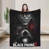 Black Phone 2 Movies Blanket Picnic Flannel Bedding Throws For Couch Chair Soft Warm Custom Quality Bedspread Birthday Gift