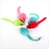 Colorful Plush Mouse Cat Teaser Toy with Feathers