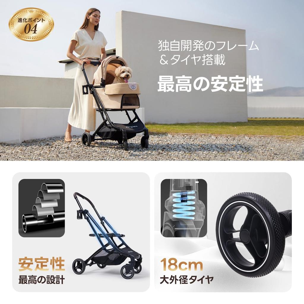 folding with PETTENA Pet Cart for Small Separate Dog Load Capacity Folding with Carry Large Dog For Going Dog PETTENA ORION [Latest 1-second cot]