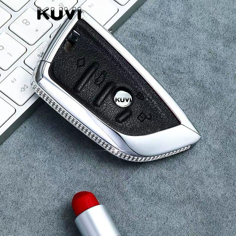 

Diamond Leather Car Key Case Cover Key Cover Case For Bmw X5 F15 X6 F16 G30 7 Series G11 X1 F48 F39 Car Shell Car-Styling