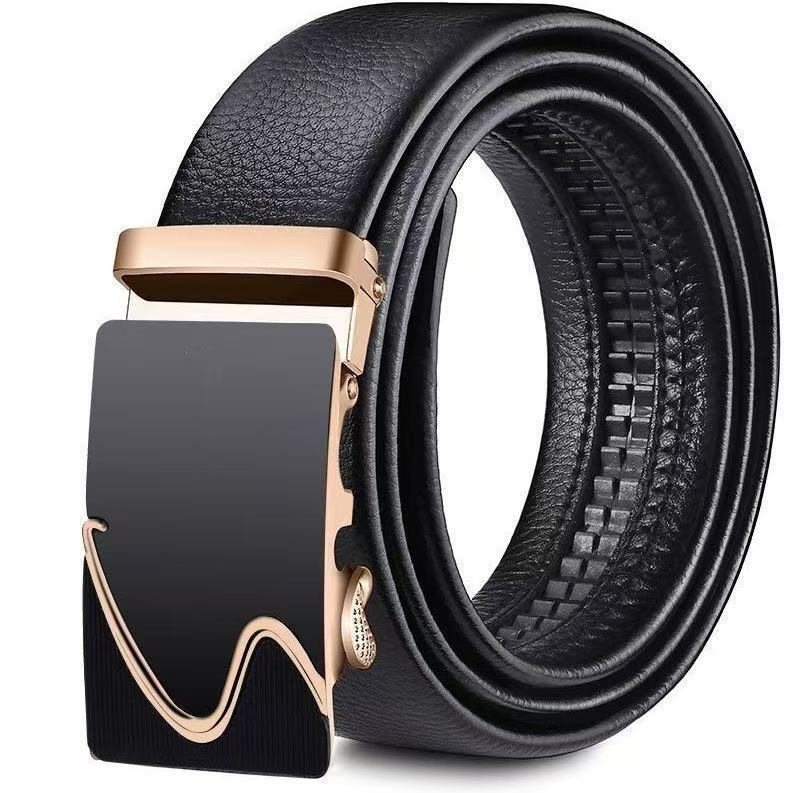 Men'S Belt Automatic Buckle Imitation Leather Belt Belt For Men'S Trendy Temu Xiyin