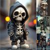 Pryskyřice Cool Skeleton Figurky Halloween Skeleton Figurka Lebka Příšerné ozdoby Dekorace na palubní desku auta Dekorace stolu