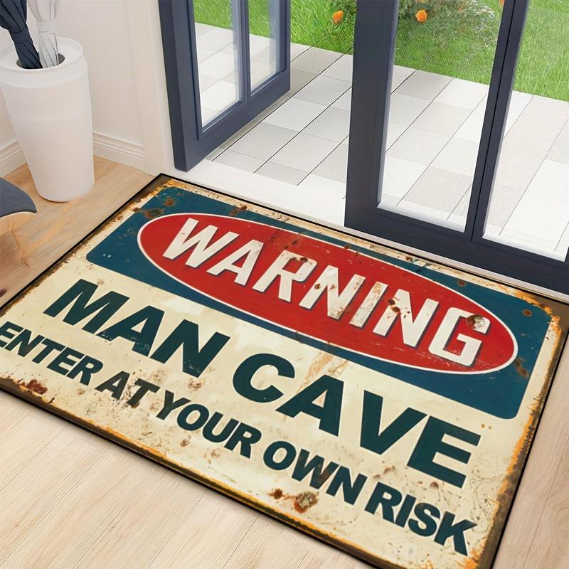 

Retro Cave Warning Mat - Non-Slip Heavy-Duty Indoor/Outdoor Mat, for Home Decor, Commercial Spaces Doormat 40x60cm