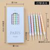 6pcs Hot Selling Paris and Rome Streamer Birthday Candles Beads Gradient Threads Candy Colors Creative Party Cake Decorations