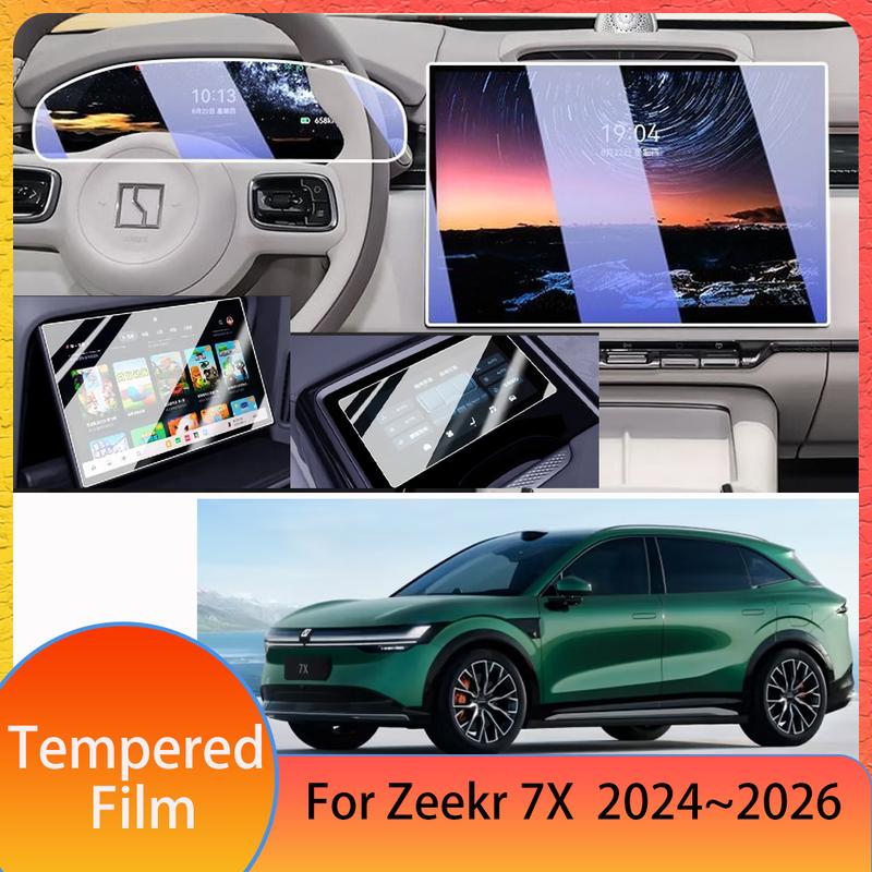 For Zeekr 7X 2024 2025 2026 Car Trument Navigation Rear TV Entertainment Armrest Protect Tempered Film Interior Accessories