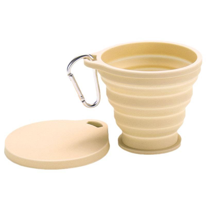 

Collapsible Food-Grade Silicone Travel Cup - Portable, High-Temperature Resistant, Handy for Outdoor Use 180ml жёлтый/имбирный
