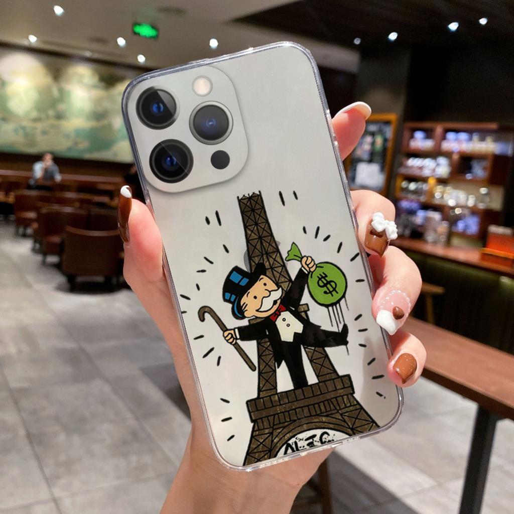 Catoon Dollar Alec Monopoly Phone Case For iPhone 16 15 14 13 12 11 Pro Max XS X XR 7 8 SE Shockproof Bumper Back Cover