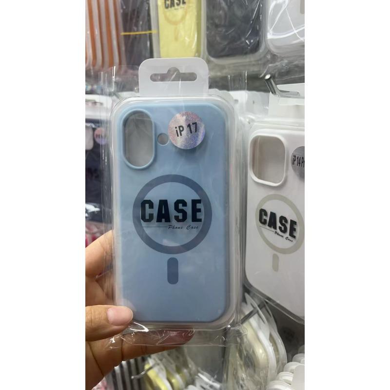 

Solid Color Liquid Large Hole Magnetic Suction Suitable for IPhone17promax Mobile Phone Case Apple 16Ai Buttons All Inclusive Anti Fall iPhone17