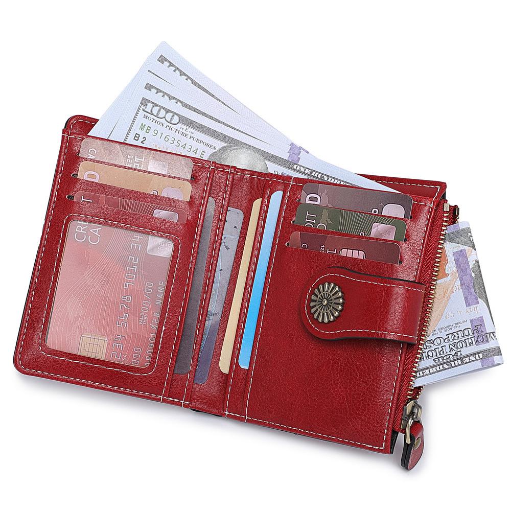 

Полый женский кошелек, короткие кожаные кошельки, клатч, большой вместительный кошелек на молнии, сумка для денег, держатель для карт вино красного