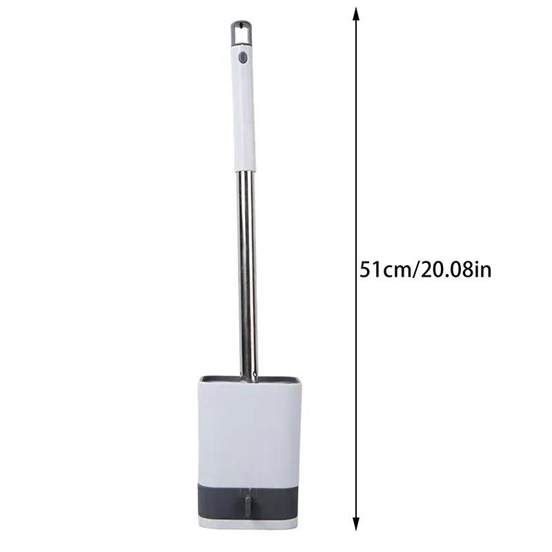 Long Handle Plastic Toilet Brush with Drain Base – Drill-Free Wall-Mounted WC Cleaning Brush, Bathroom Accessories