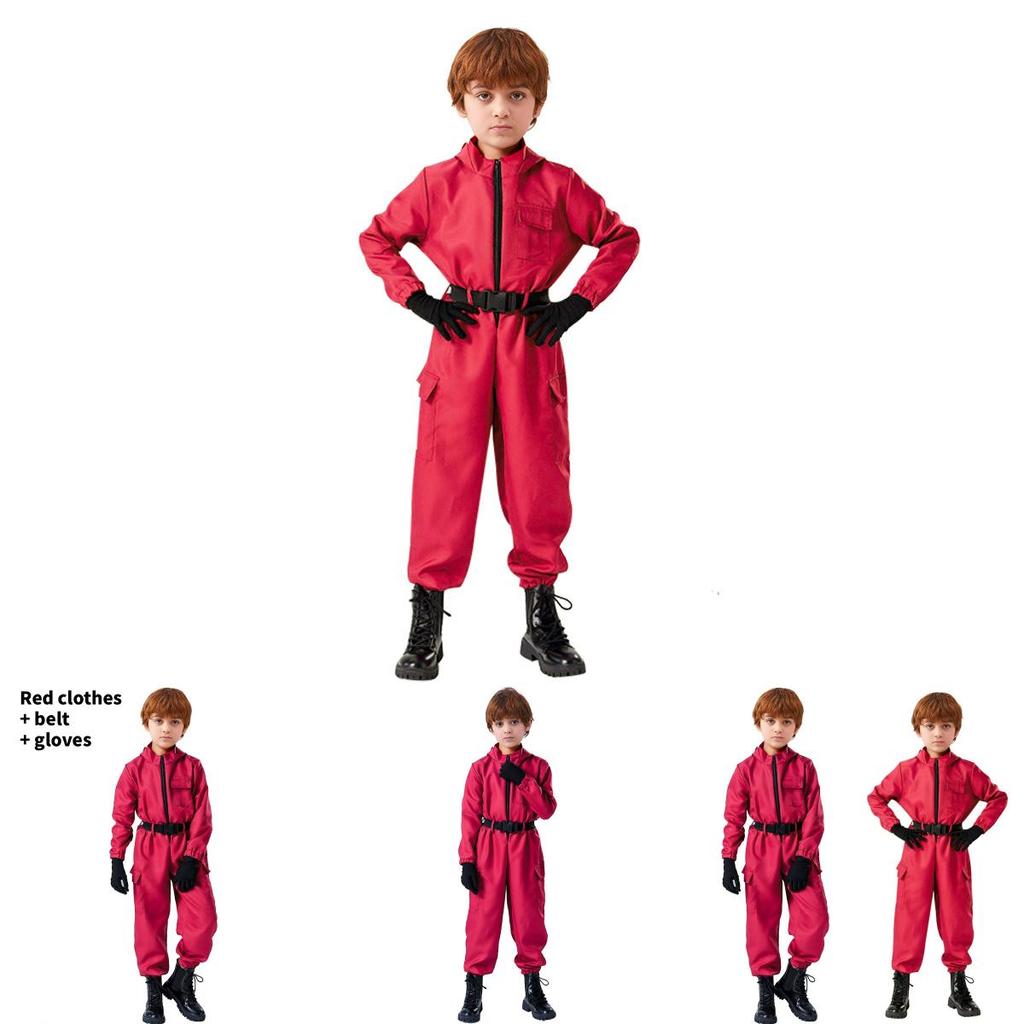 Squid Game Role Play Red Bodysuit With Polyester Fabric For Teenagers And Cosplayers Halloween Dress
