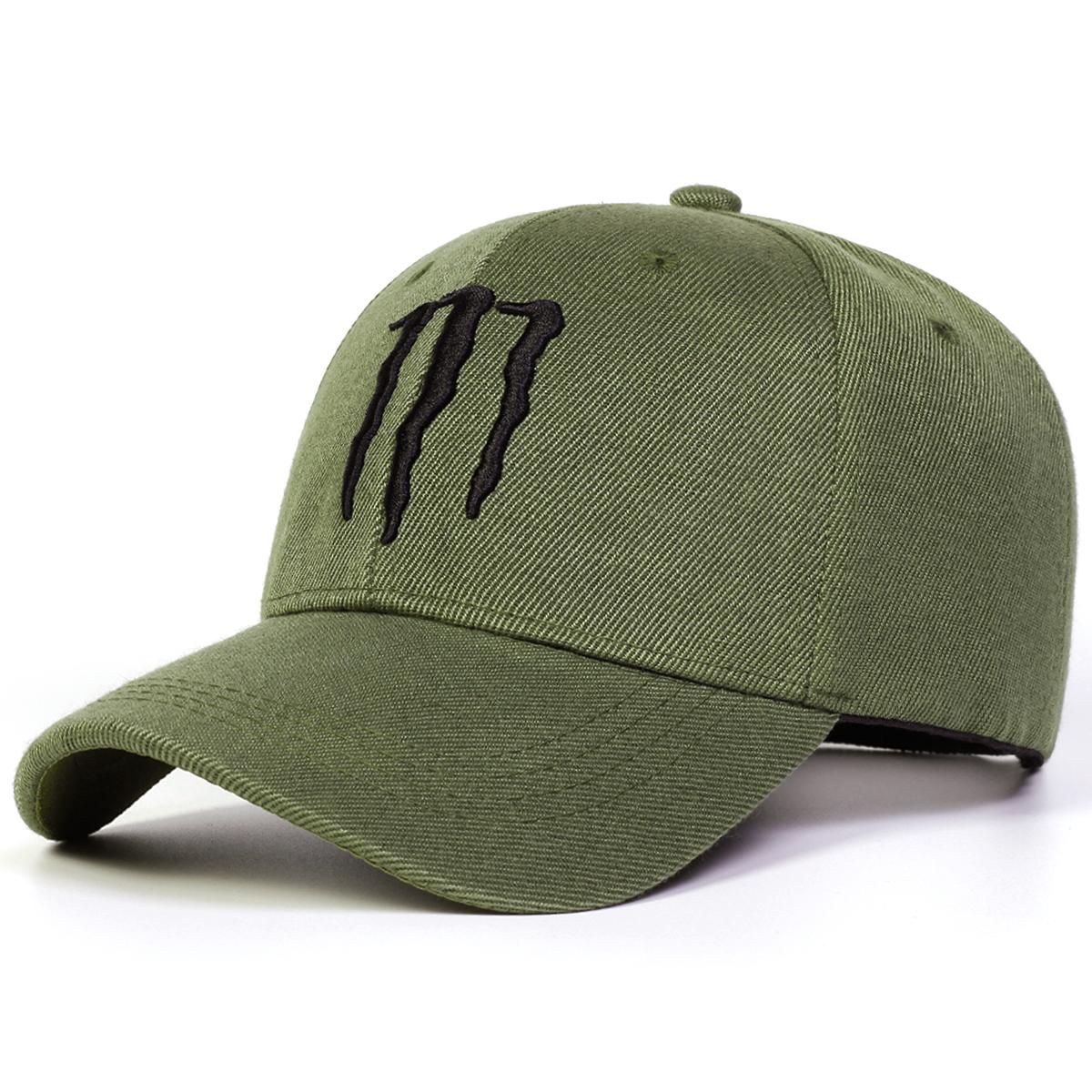 Herren M-Kralle Bestickte Baseballkappe Damen Outdoor Freizeit Reisehut Verstellbare Baumwolle Hip-Hop Hüte Golfkappen armee grüne