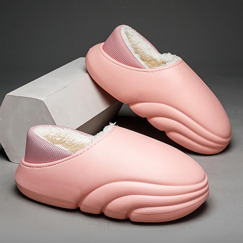 

Мужские зимние домашние плюшевые тапочки женские уличные водонепроницаемые теплые кроссовки новые тапочки нескользящая домашняя обувь повседневная обувь для пар 40-41 розовый