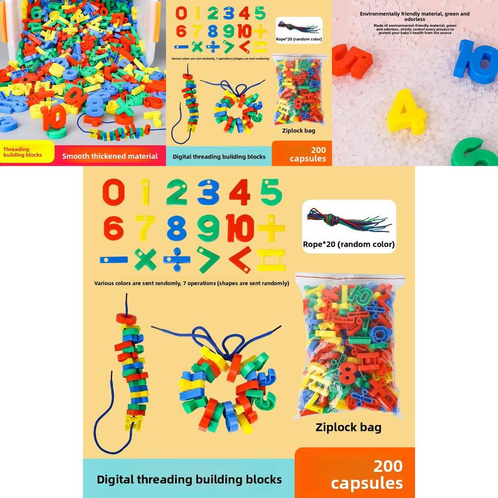Educational Plastic Number Bead Sequencing Toy For Preschool Kids Learning And Fine Motor Skills Development