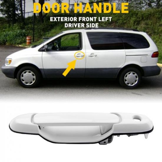 Door Handle For 1998-03 Toyota Sienna Van Front Outer Left Driver Side White