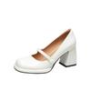 Winter 2025 New Black High Heels Women's French Thick Heel Patent Leather Square Head Temperament Single Shoes Mary Jane Small Leather Shoes