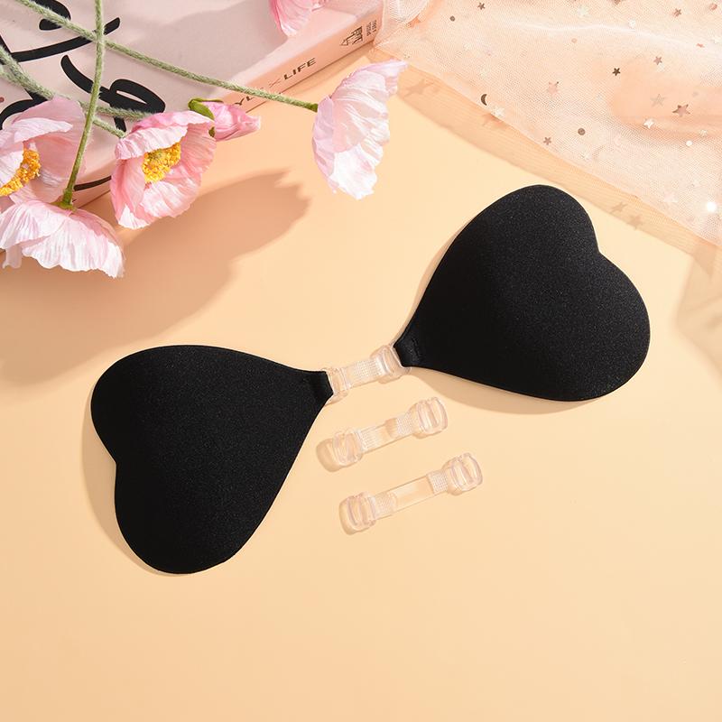 

1 шт. Сексуальный невидимый пластырь для груди в форме сердца, бесшовный, с эффектом пуш-ап для маленькой груди, женское невидимое нижнее белье, тонкий клейкий бюстгальтер One Size&C-D чёрный