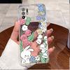 For Oppo A94 5G Reno 5Z CPH2211 Case Transparent Bumper Luxury Cute Love Heart Rabbit Funny Casing Back Cover Phone Case Fundas
