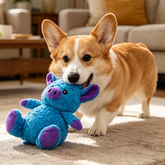 Pet Toy Bite-Resistant Plush Foam Pig Shape Chew Toy Relieves Anxiety Boredom Pet Teeth Cleaning Grinding Toy