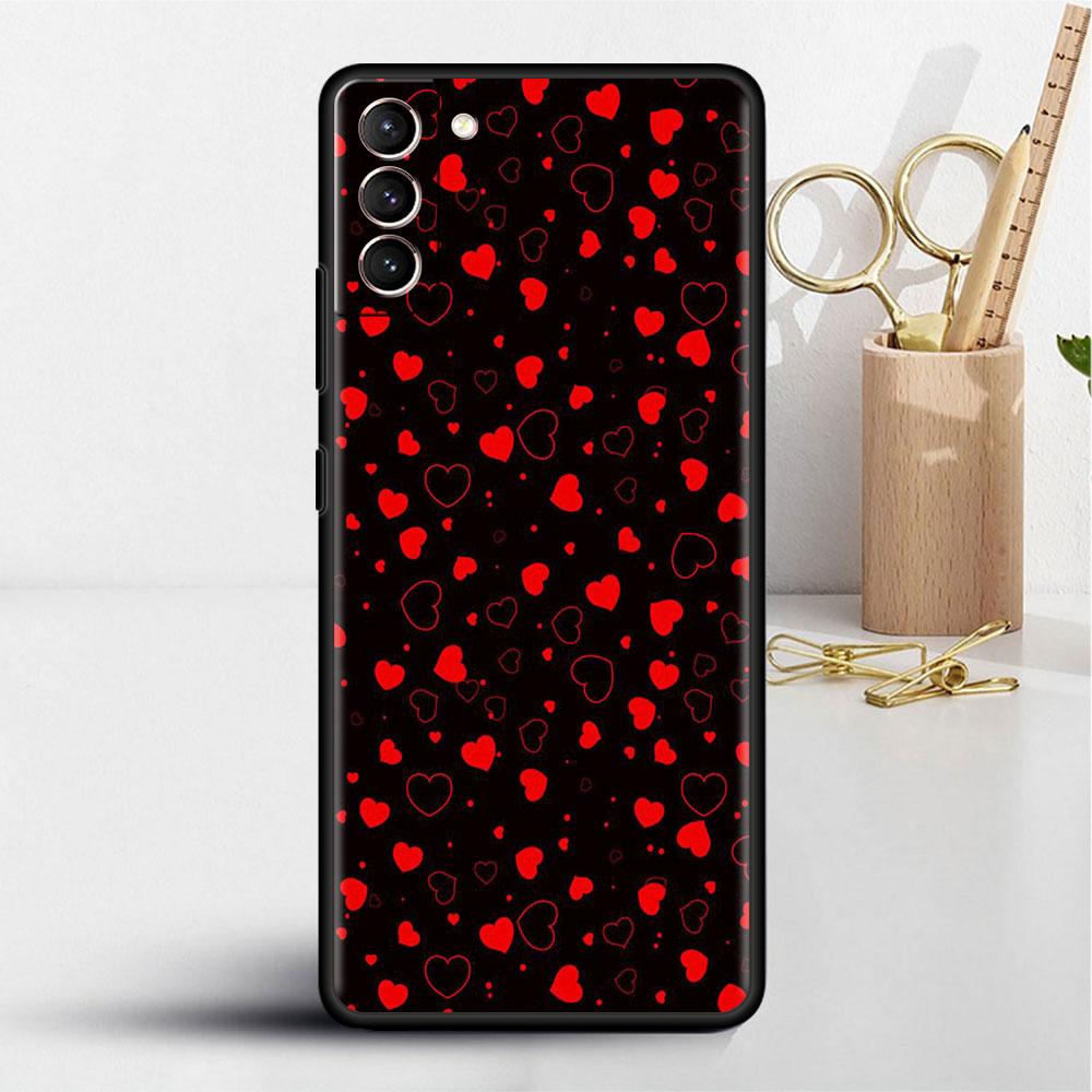 Case For Samsung Galaxy S22 S20 Ultra S21 FE S10 S9 Plus Note 20 10 Lite 9 Soft Phone Cover Shell LOVE Heart