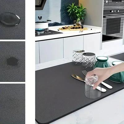 Super Absorbent Dish Drying Mat Non Slip Rubber Bottom Waterproof Quick Dry Pad for Kitchen Bathroom Pet Feeding Restaurant Use