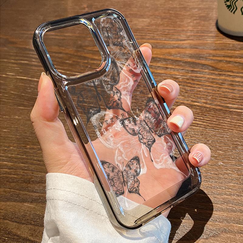 Black Flower Phone Case For iPhone 14 Pro Max Case iPhone 15 Pro Max 11 13 12 7 8 Plus XR XS X SE Soft Silicone Shockproof Cover