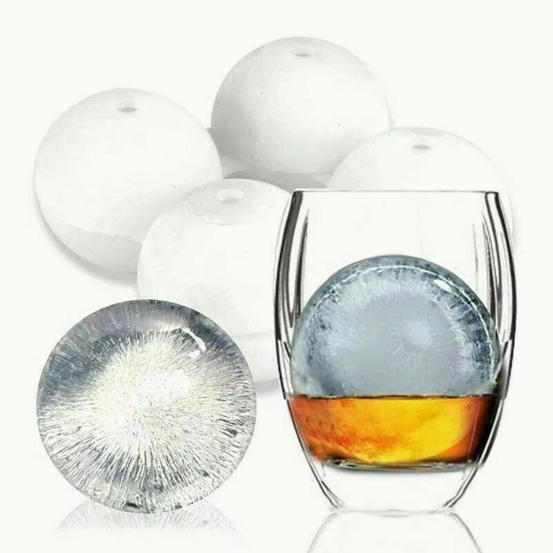 4 Hole Ball Bar Ice Box Round Mold Sphere Large Tray DIY Mould Maker Access Ice Cube Makers Whiskey Cocktail DIY Ice Moulds
