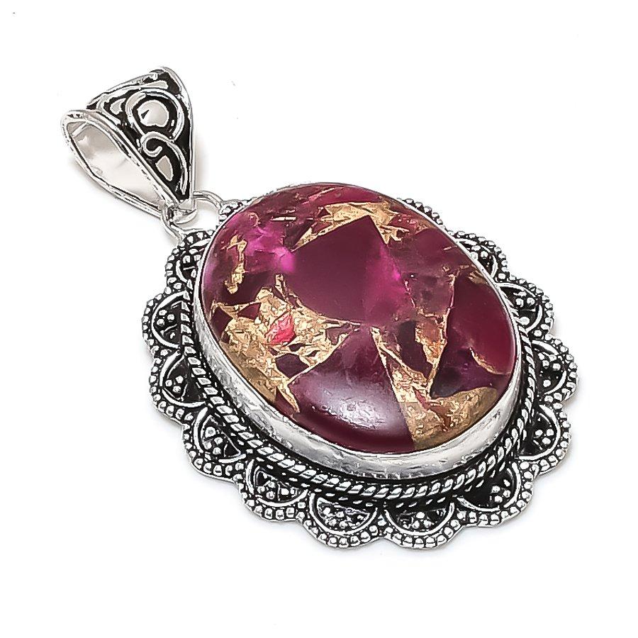 Natural Copper Pink Tourmaline 925 Sterling Silver Jewelry Pendant 2.17 ETC-14061