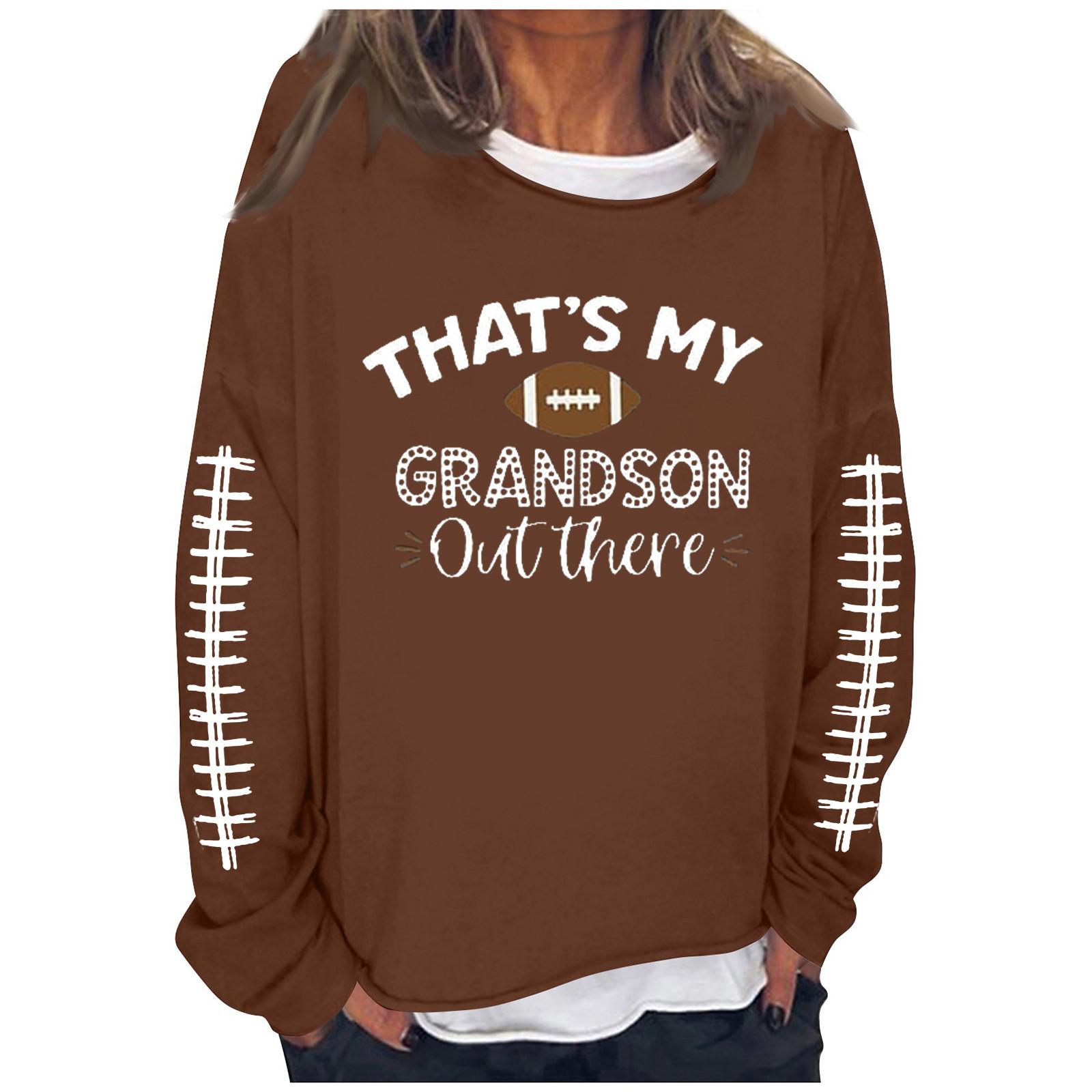 

Женская футбольная толстовка Game Day, милый забавный воскресный повседневный пуловер с длинными рукавами и круглым вырезом, топ XXL коричневый