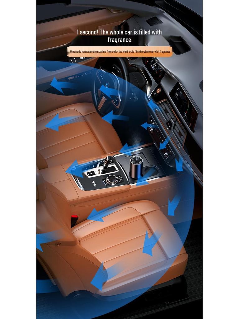 Kafeile Dual-Use Smart Air Freshener: Osmanthus Cologne Fragrance Automatic Spray Essential Oil Diffuser for Car & Home.