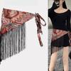 Chinese Style Butt Curtain Skirt Printing Trim Butt Curtain Fashion Triangular Waistband  Women